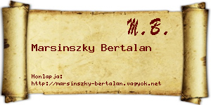 Marsinszky Bertalan névjegykártya